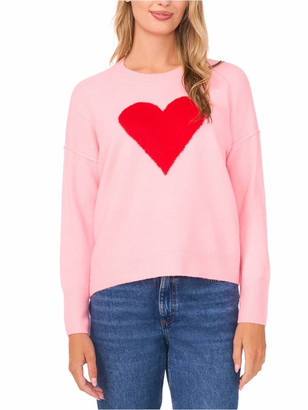 Vince Camuto Sweetheart Sweater Size Large Valentine Heart Cozy Super Soft X3